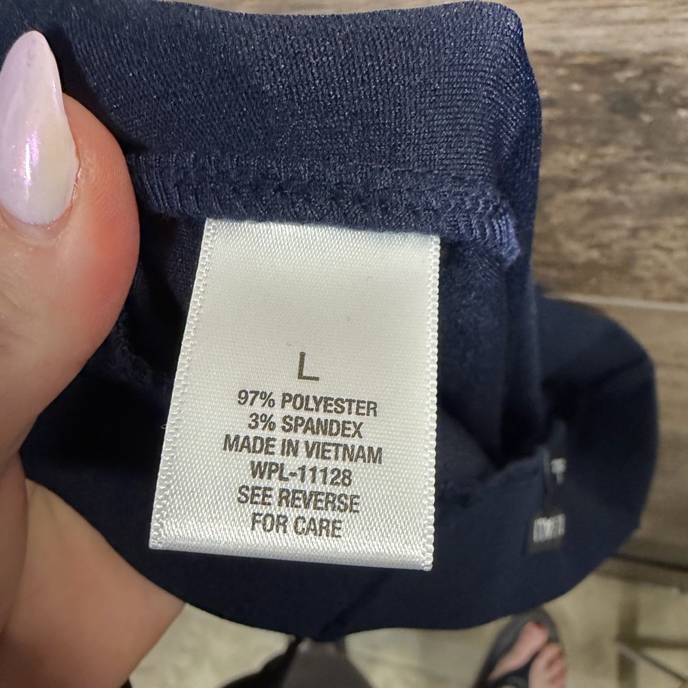 Roz & Ali Navy A-Line Skirt with Gold Accent - Picture 7 of 9